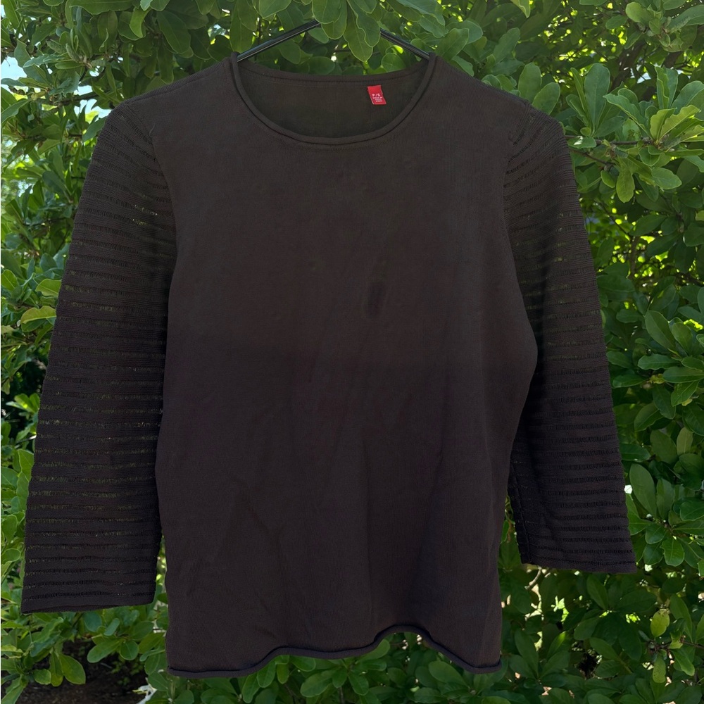 Chic Black Sheer Sleeve Blouse